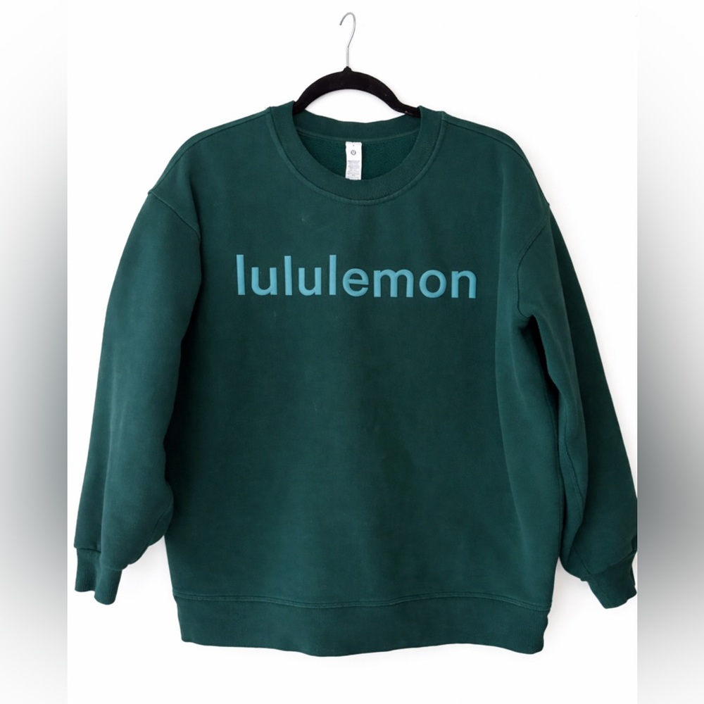 lululemon athletica deep green crewneck sweatshirt
